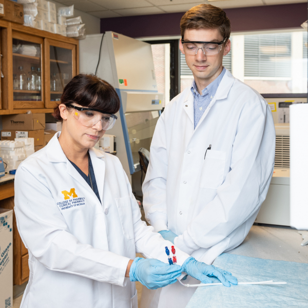 Dr. Amy Pai with Michael Dean, clinical research assistant.