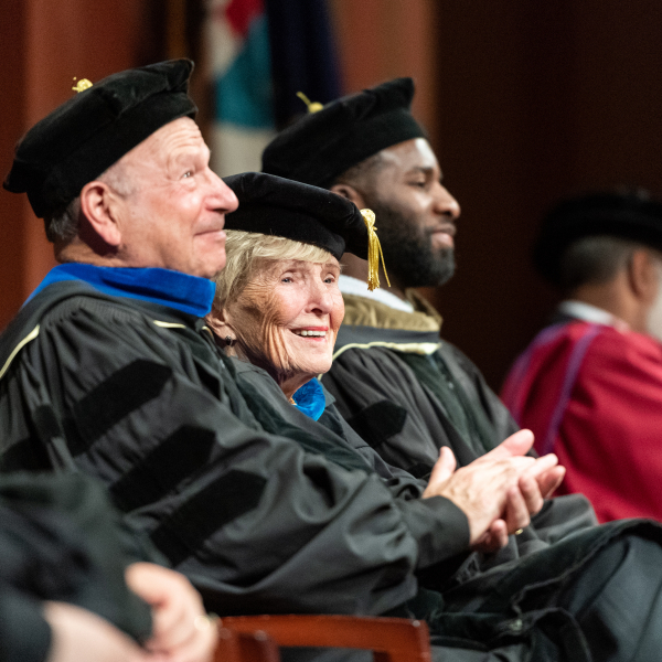 Honored alumni during the commencement ceremony 