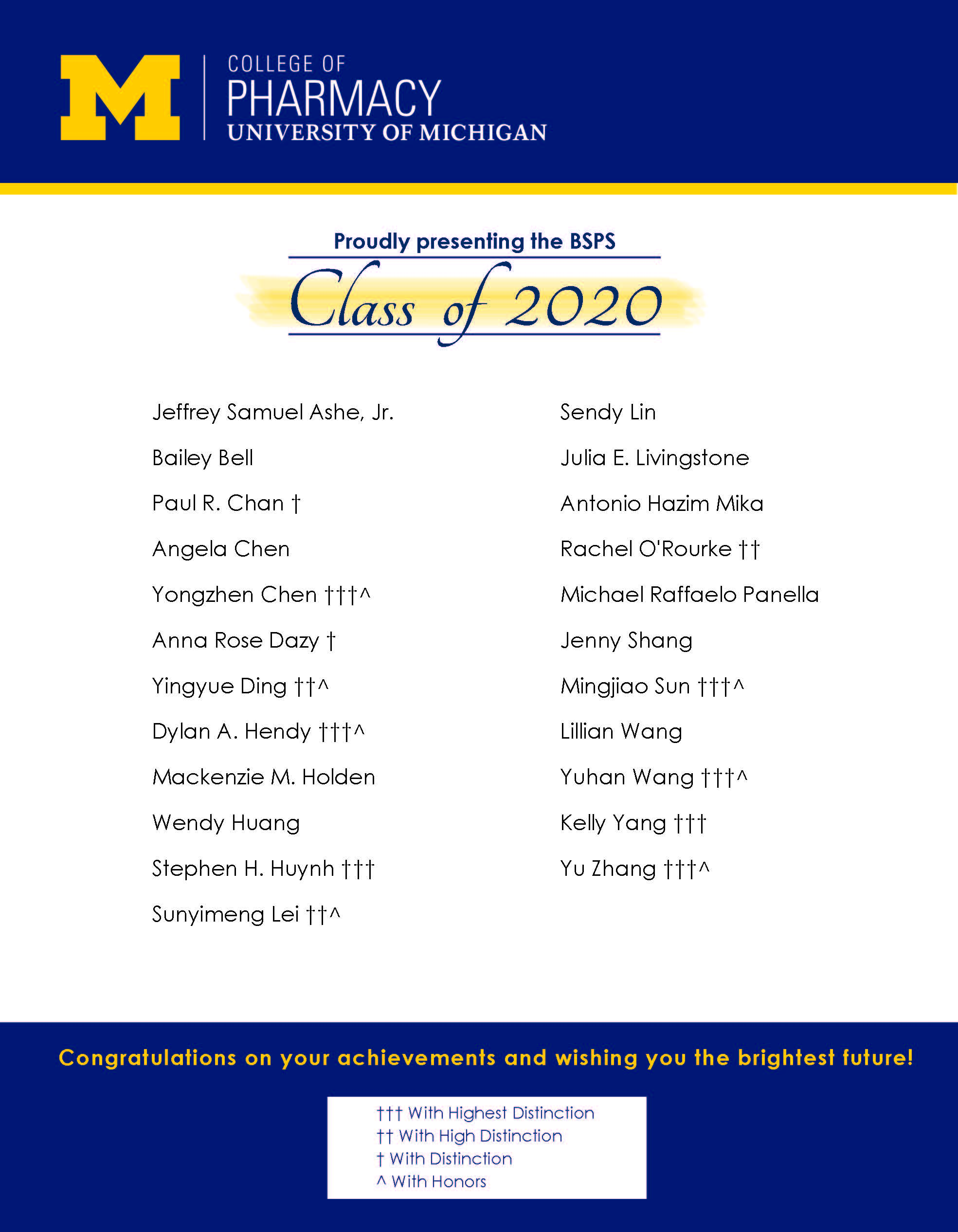 BSPS Graduating Class Brochure