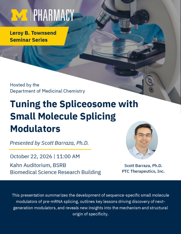 flyer for Leroy B. Townsend Seminar Series: Scott Barraza, Ph.D. with event details