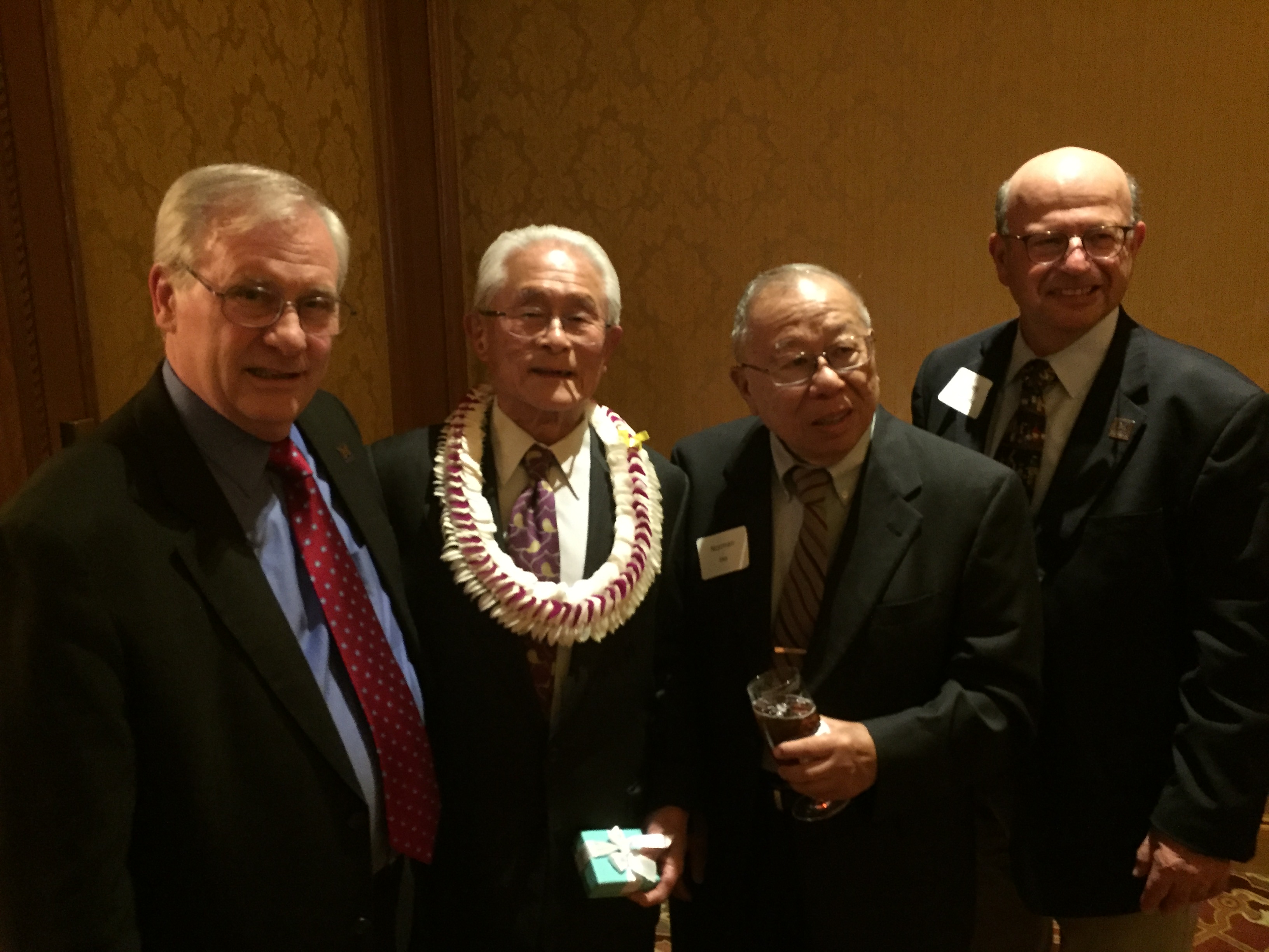 Gordon Amidon, William Higuchi, Norman Ho, and Frank Ascione at Dr. Higuchi’s 85th birthday party.