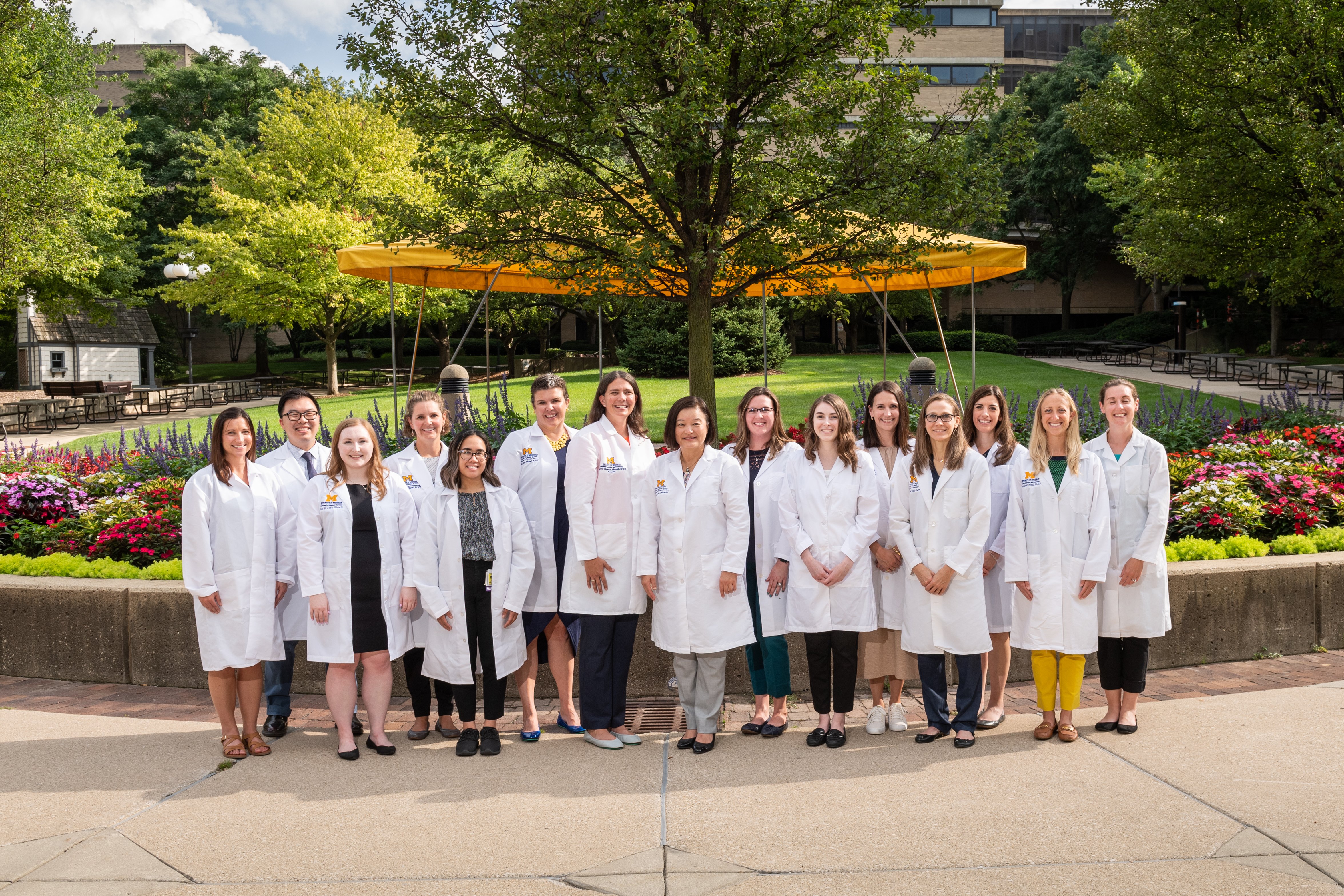 Michigan Medicine pharmacists gather outside.