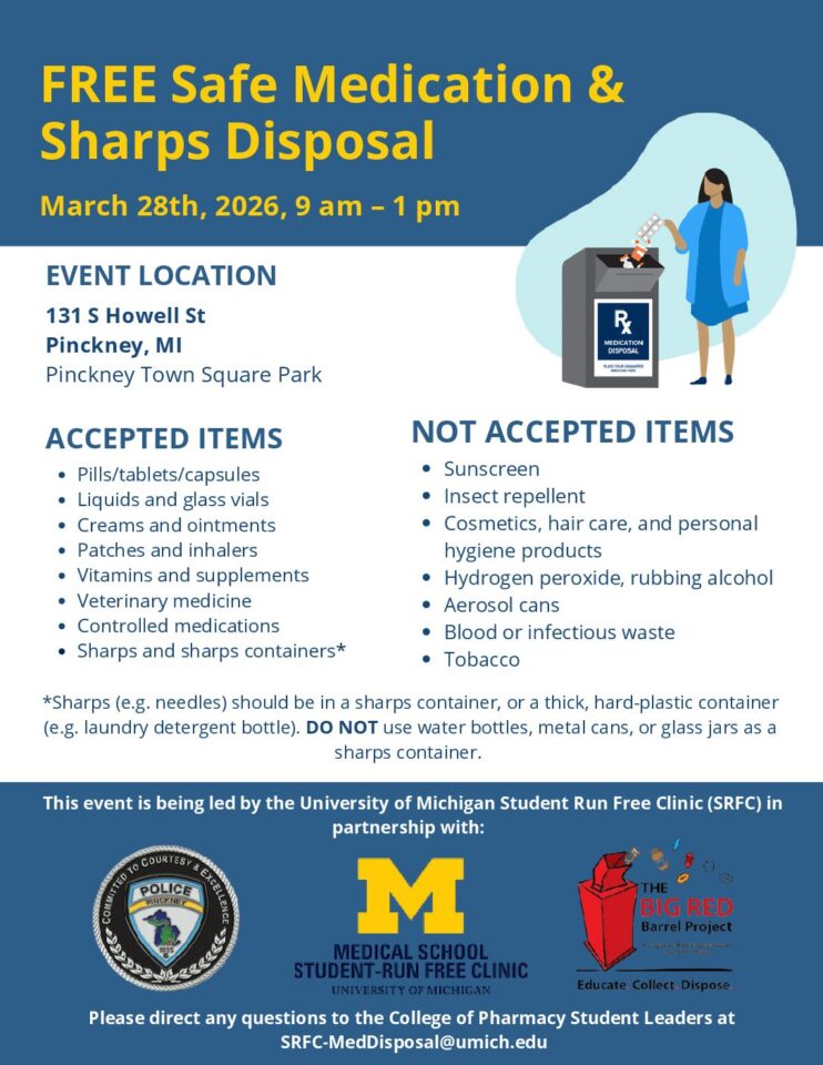 event flyer for Safe Medication & Sharps Disposal