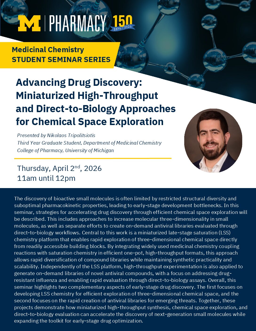 Medicinal Chemistry Graduate Student Seminar Series: Nikolaos