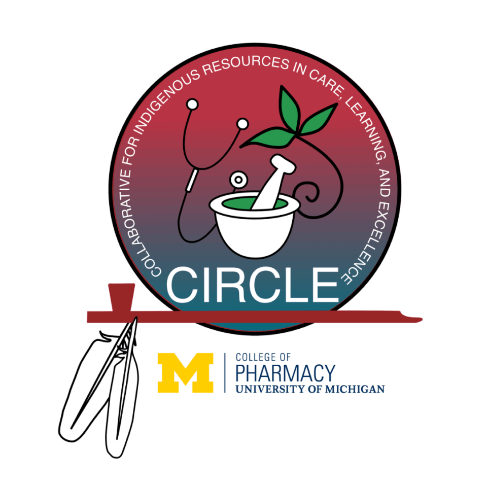 UM-COP CIRCLE Logo featuring a mortar and pestle